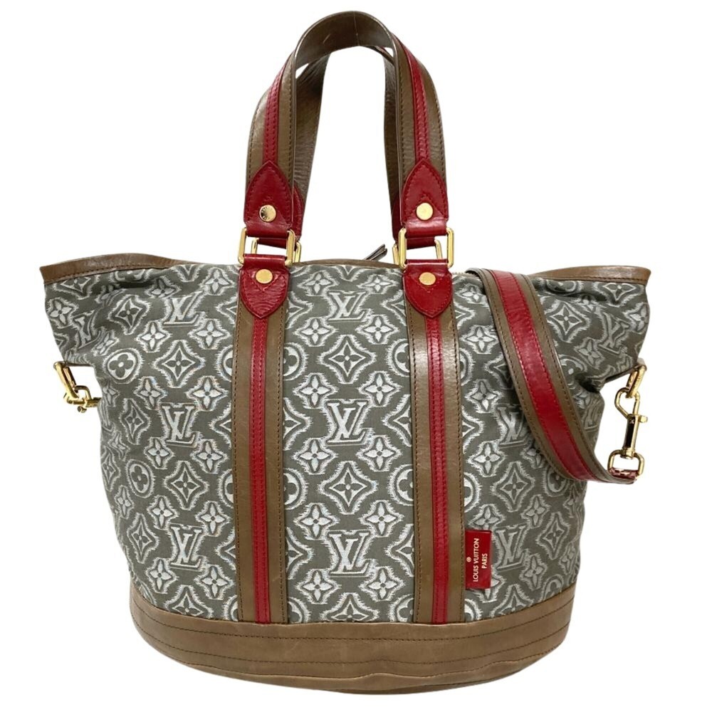 Louis Vuitton Aviator Tote Bag, 2-Way, Jacquard Leather, M40385, Khaki, 2010 ...